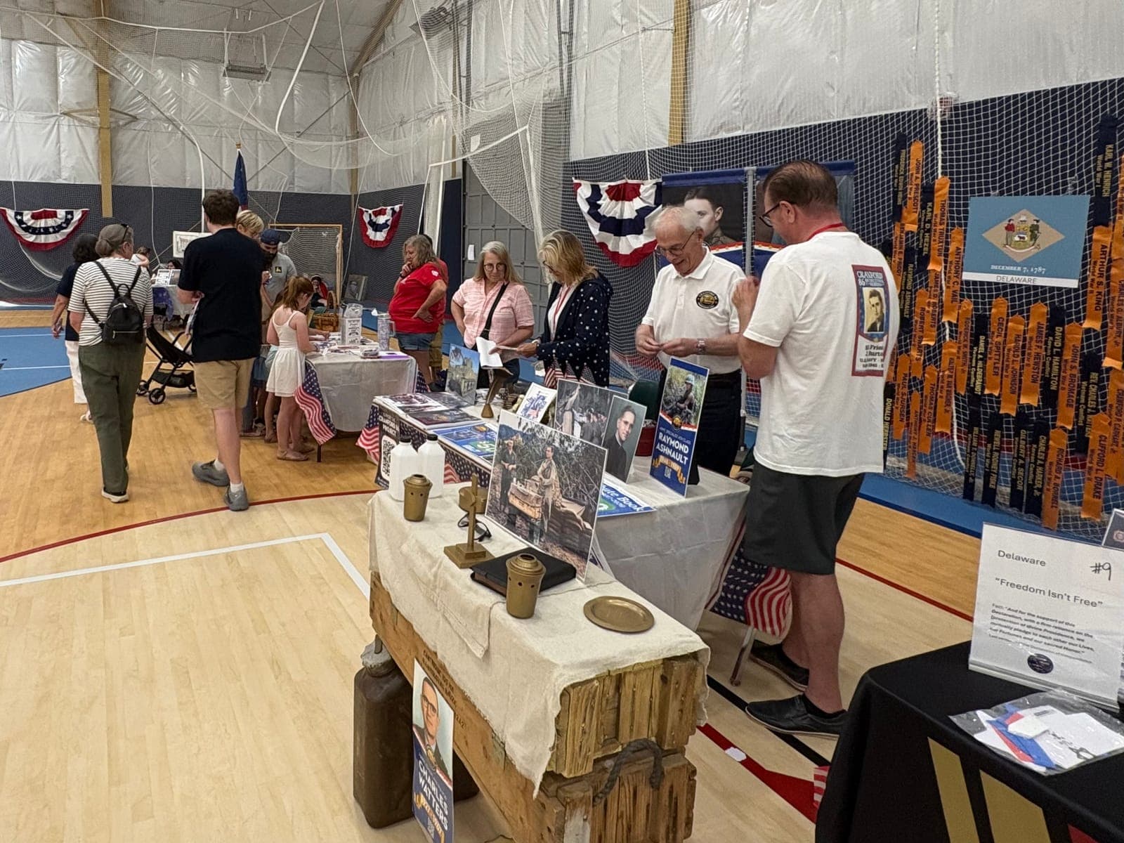 Members of Cranford 86 and Cranford VFW Post 335 staff the 'Freedom Isn't Free' station.